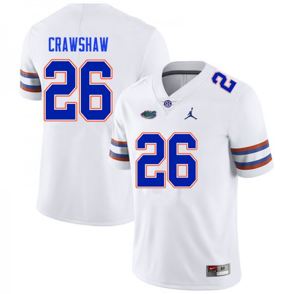 Men #26 Jeremy Crawshaw Florida Gators College Football Jersey White